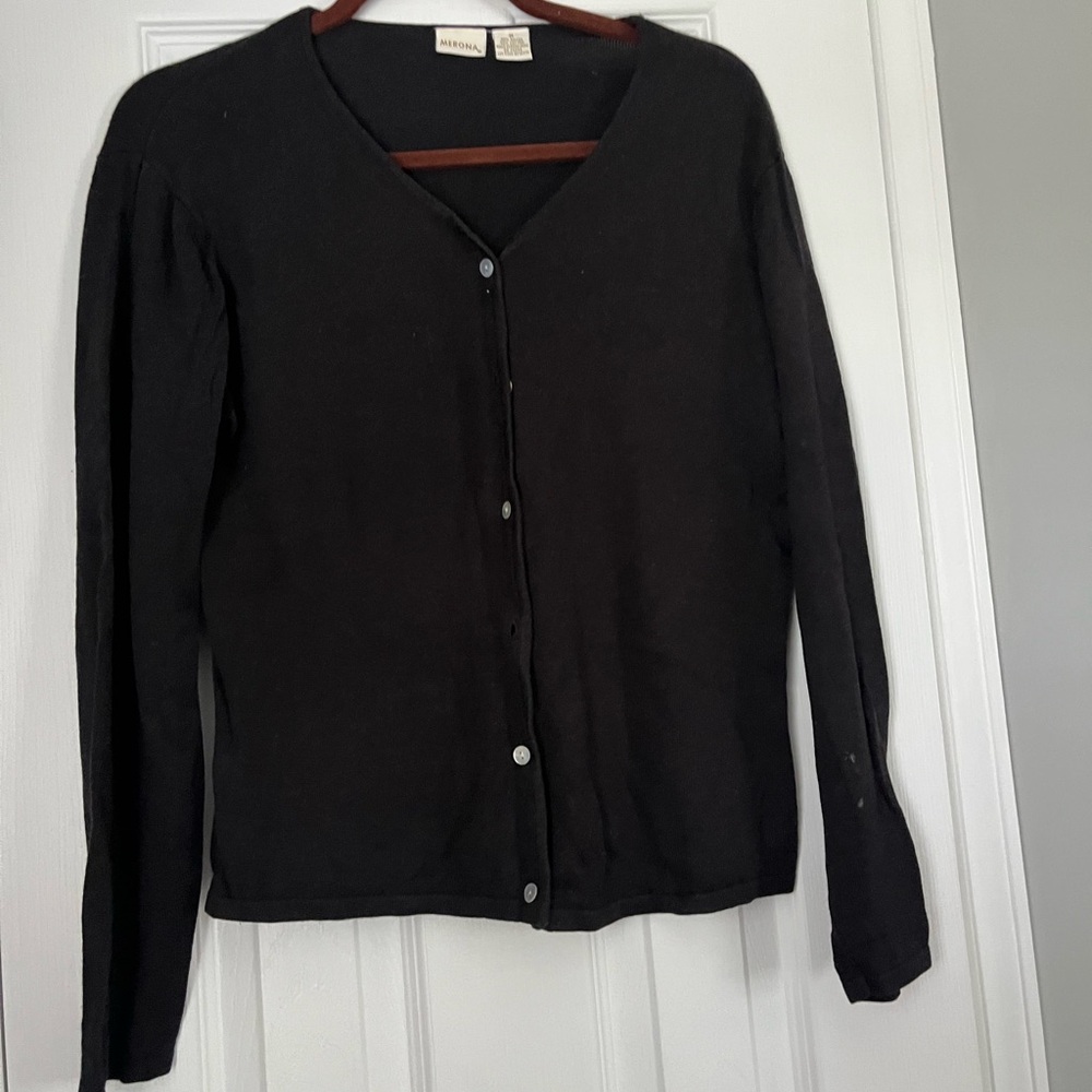 Black Cardigan Sweater Versatile Knit